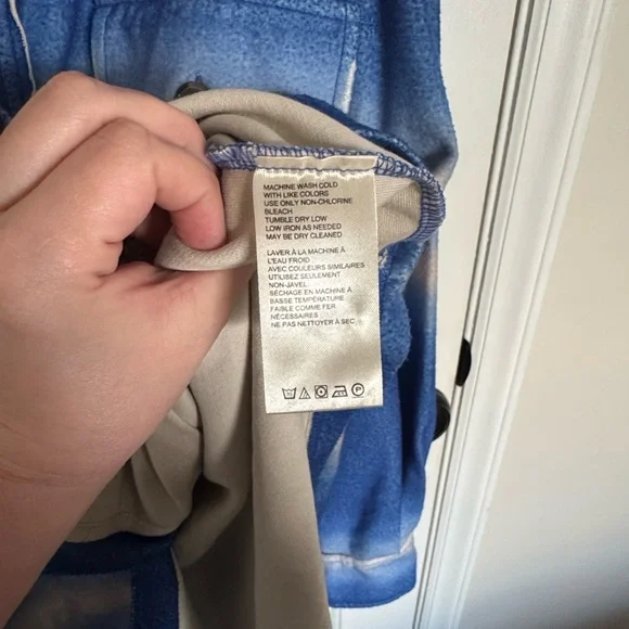 Free People Blue and Cream Ombre Button-Up Shacket - Picture 7 of 8